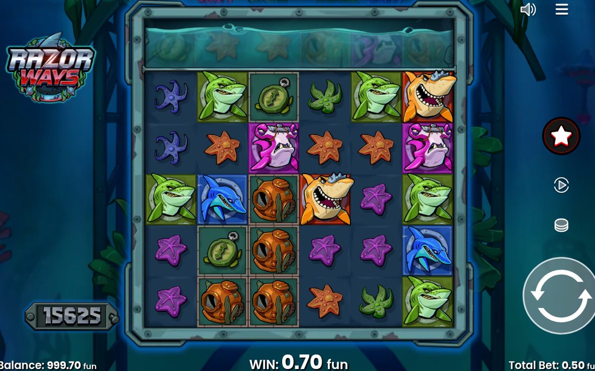 Basisspiel mit Walzen und aktiven Reihen